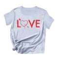 thumbnail image 2 of Hauts d'Été Grande Taille pour Femmes Décontractés Mode Femmes T-shirt à Manches Courtes Imprimé de la Saint-Valentin Hauts Graphiques Fantaisie T-shirt à Col en V pour Femmes en Liquidation, 2 of 3