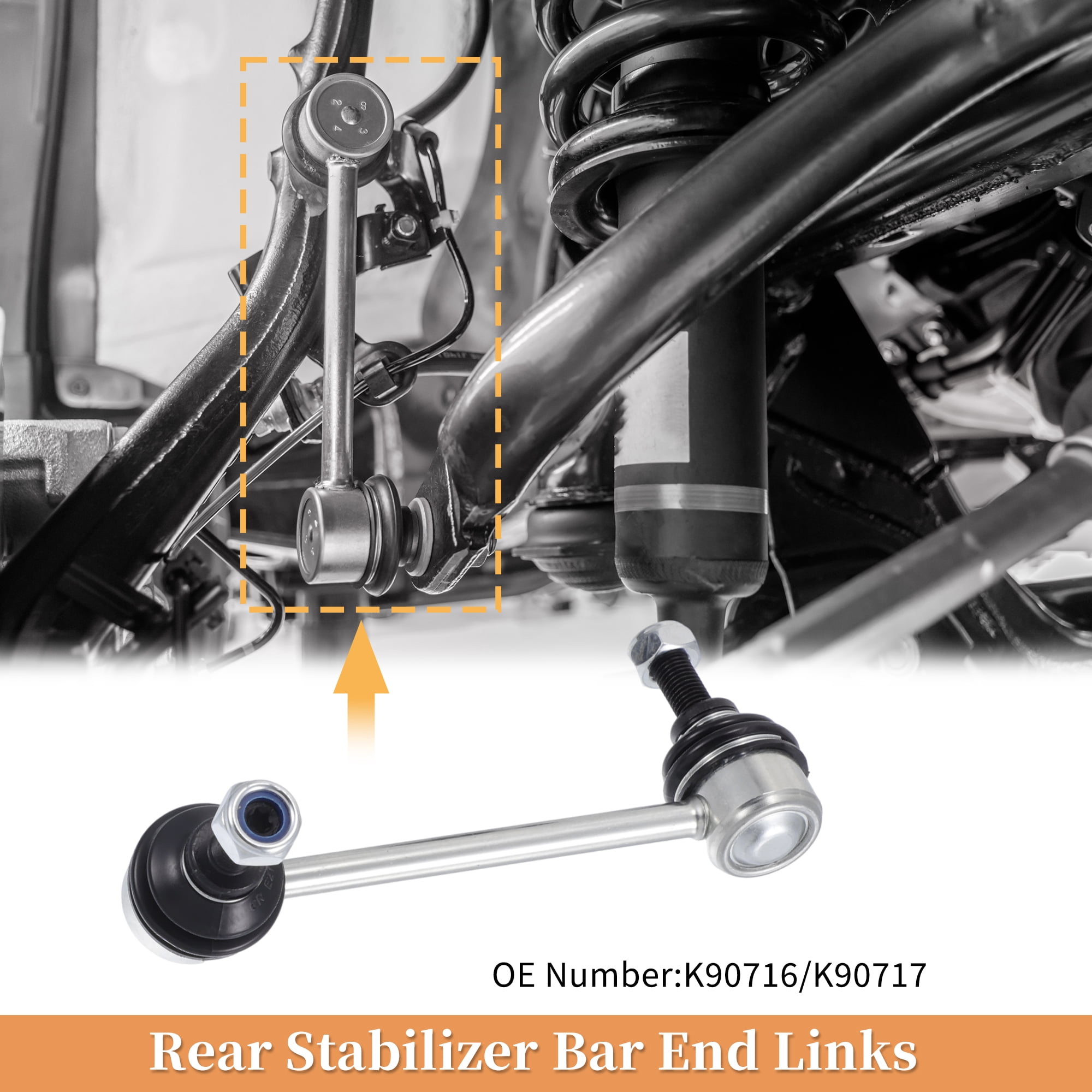 Unique Bargains 2pcs Rear Sway Bar Links Stabilizer Link Kit for Honda Pilot 2003-2008 for Acura MDX No.K90716/K90717