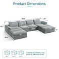 thumbnail image 3 of Linsy Home 2 Piece Sofa Set for Living Room, Cloud Modular Sectional Sofa with Deep Seating, Oversized Boneless Couch Set with Corduroy Fabric, Grey, 3 of 8
