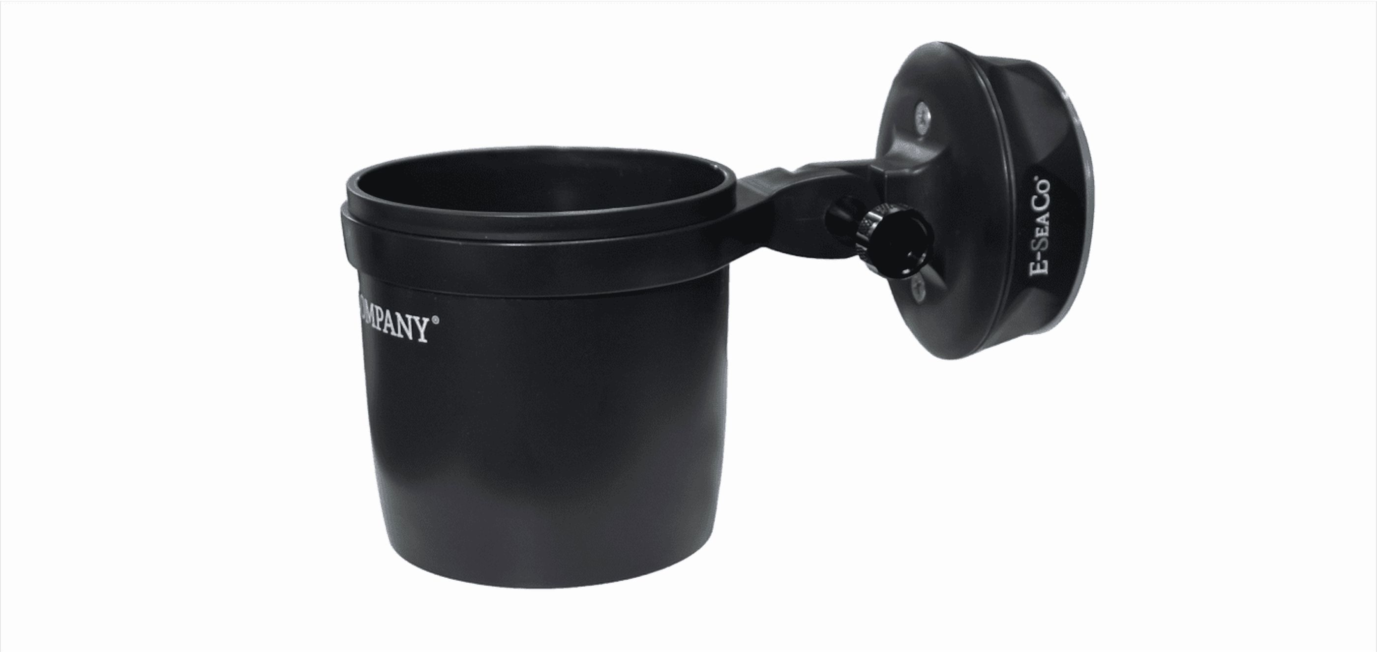 E-Sea Company E-Sea Cup Adjustable-(Black). Heavy-Duty Suction Mounted Cup Holder. Perfect for Boats, Kayaks, ATV's. Golf Carts, RV's, Cars, While Camping and More!