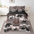 thumbnail image 2 of Feelyou Jungle Wildlife Teens Bedding Comforter Set 7pcs, Rustic Bear Deer Queen Bedding Sets, Farmhouse Hunting Theme Reversible Queen Sheet Sets, Luxury Bedroom Decor, 2 of 7