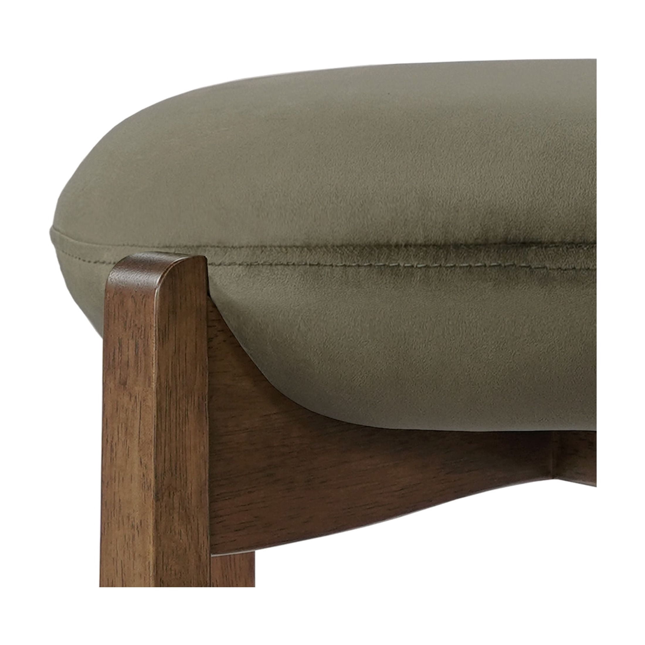 Christopher Knight Home 30" Round Upholstered Bar Stools, Wooden Frame, Dark Walnut + Green, Set of 2