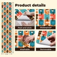 thumbnail image 5 of Peel and Stick Wallpaper 23.6in x 9.8ft mid century style seamless Contact Paper Vinyl Waterproof Self Adhesive Wall Paper for Bedroom Shelf Cabinet Renter Friendly, 5 of 8