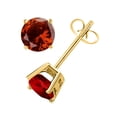thumbnail image 1 of Mauli Jewels Ear Rings for Women 2.7 Carat 7MM Round Shape Garnet Earrings Carat 14k Yellow Gold 4-prong, 1 of 4