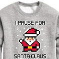 thumbnail image 3 of Instant Message - Gamer - I Pause for Santa Claus - Toddler & Youth Crewneck Fleece Sweatshirt, 3 of 6