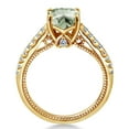 thumbnail image 3 of Gem Stone King 1.70 Ct Green Prasiolite White Created Sapphire 18K Yellow Gold Plated Silver Ring, 3 of 6