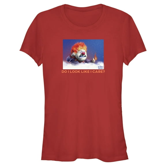 Junior's The Year Without a Santa Claus Do I Look Like I Care? Graphic Tee Red Medium