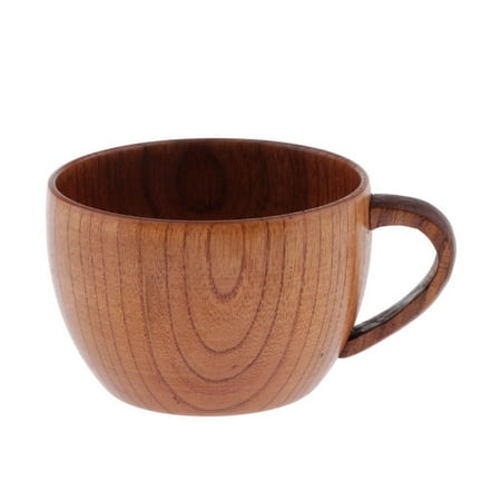 

150ml Wooden Mugs with Handle Craft Glasses / Milk/ Coffee/ Tea Drinking Cup .2 X 6.5cm