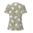 thumbnail image 6 of Zufioo Funny Chicken for Women's Deep V-neck Short-sleeved T-shirt, Top with Short Sleeves - with Stainless Steel Buckle, Moisture Wicking, Ideal Home Wear-XX-Large, 6 of 9
