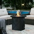 thumbnail image 7 of Bali Outdoors 30" Round Gas Fire Pit Table Fire Column, Metal / Black, 7 of 7