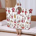 thumbnail image 5 of White Christmas Santa and Character Pattern Hooded Bath Towel，50"x30" for Ages 3 To 12 Kids, Quick Dry Lightweight Soft Microfiber Hood Beach Towel Cover Up for Kids, 5 of 7