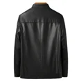 thumbnail image 5 of Veste en Cuir de Haute Qualité pour Hommes Mode Coréenne Col Montant Manteau Écologique, 5 of 5