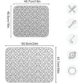 thumbnail image 3 of Grey and White Flowers Leaves Dish Drying Mat 16x18 for Kitchen Geometric Leaf Floral Pattern Gray Dishes Pad Dish Drainer Rack Mats Absorbent Fast Dry Kitchen Accessories, 3 of 6