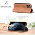 thumbnail image 6 of Case for iPhone 11 6.1 inch, Vintage Classic Matte Leather Wallet Case Flip Notebook Style Cover with Magnetic Closure Kickstand Card Slots - Brown, 6 of 7