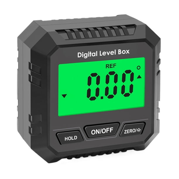 Riwesomey Inclinómetro Digital electrónico con Base magnética ABS para carpintería y construcción, portátil Medidores de medidas dimensionales VA107