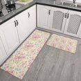 thumbnail image 2 of Pioneer Flower Floral Print Pattern Kitchen Rugs Sets Of 2, Anti Fatigue Non Slip Washable Floor Mats for Kitchen Sink Laundry, 17X30 Inch + 17X47 Inch, 2 of 6