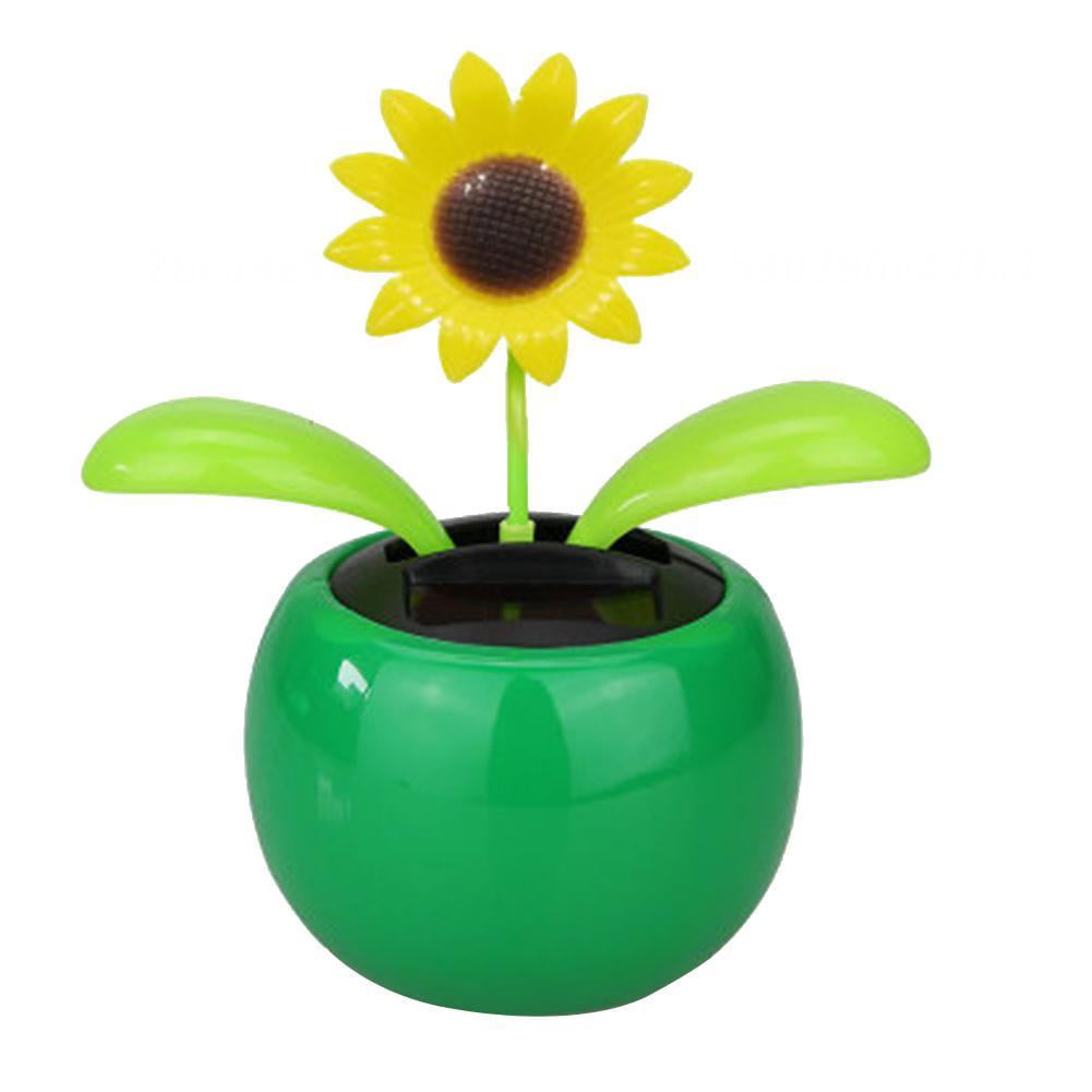 Green Sunflower Office & Car Decor Ornament Kids Science Educational Toy Gifts B Blesiya Solar Powered Dancing Flower 