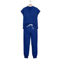 thumbnail image 6 of FNFYFH Scrubs Sets for Women Cap Sleeve V Neck Scrub Tops and Drawstring Jogger Pants Nurse Uniform with Pockets, 6 of 9