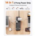 thumbnail image 3 of LENCENT Power Strip Surge Protector 2 Prong Extension Cords for Indoor 6ft, 2 to 3 Prong outlet plug Adapter,10 Outlets & 4 USB Ports, Wall Mountable, Ideal for Non-Grounded Outlets, 3 of 10