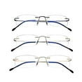 thumbnail image 2 of 3 Pack Rimless Readers Blue Light Proof Reading Glasses Women Men Anti Glare Filter Lightweight Eyeglasses, 2 of 4
