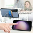 thumbnail image 3 of Allytechgroup Cards Holder Wallet Case for Apple Samsung Galaxy S23, PU Leather Slim Fit Shell Vintage Cards Slots Ring Holder Stand Easy Grip Phone Case for Samsung Galaxy S23, Blue, 3 of 7