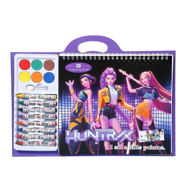 Coloring Book Kit for Kids - Safe Watercolor & Crayon Coloring Doodle Pad for School & Art Time\u200b