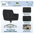 thumbnail image 5 of Serta Ashland Office Desk Chair, Button Tufted Mid-Back, Memory Foam Cushion, Chrome Swivel Base, Charcoal, 5 of 10