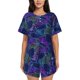 thumbnail image 1 of Fotbe Turtles Conjunto de Pijama Estampado para Mujer, 2 Piezas, Ropa de Dormir con Camiseta de Manga Corta y Shorts Suaves-Small, 1 of 6