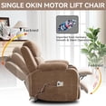 thumbnail image 6 of GVN Motorized Lift Recliner with 350LBS Rating, Vibrating Massage, Heating Function, Durable Cup Holders, Brown, 6 of 10