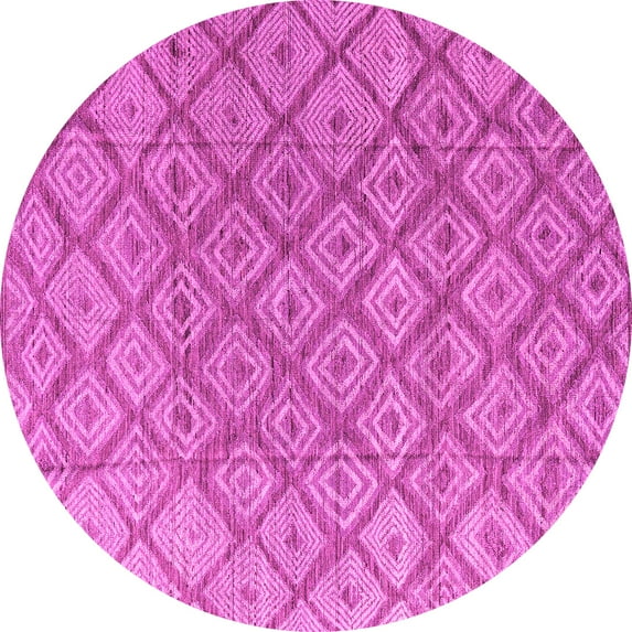 Ahgly Company Indoor Round Abstract Pink Modern Area Rugs, 7' Round