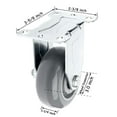 thumbnail image 2 of SY America 3" 4 Pack Caster w/ Gray Polyurethane Wheel Top Annular Plate, Top Plate Caster, 1200 lbs Total Capacity (3 inches pack of 4, Rigid), 2 of 4