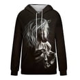 thumbnail image 2 of Womens Pullover Hoodies TIANEK Winter Long Sleeve Horse Graphic Ethnic Style Hoodies With Pocket Drawstring Athletic Womens Crewneck Sweatshirt Sweatshirts for Women, 2 of 4