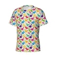thumbnail image 5 of Qekee Colorful Dinosaurs Classic Fit T-Shirt Men's Shirt Men's Tight Short Sleeves for Exercise, Running, Mountaineering - Colorful Dinosaurs, 5 of 9