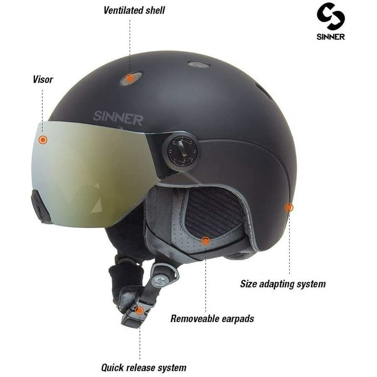 SINNER Titan Unisex Vented Helmet with Visor Goggles, Adjustable Walmart.com