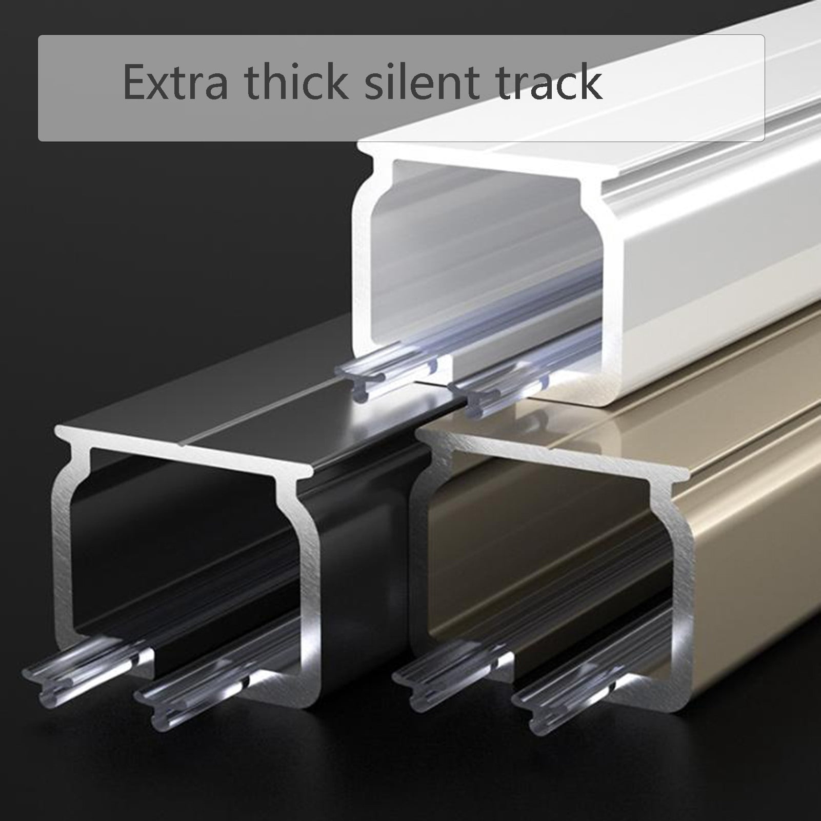 Aluminum Alloy Curtain Track, Mute Ceiling Mounted Curtain Rod, Sliding Curtain Rod for Office, Living Room, Bedroom