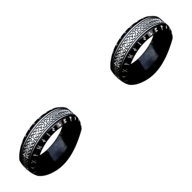 Anillo de acero vintage Unisex Minnieouse Todo negro 12