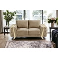 thumbnail image 2 of homeroots 518572 72 in. Velvet Love Seat - Beige & Gold, 2 of 5