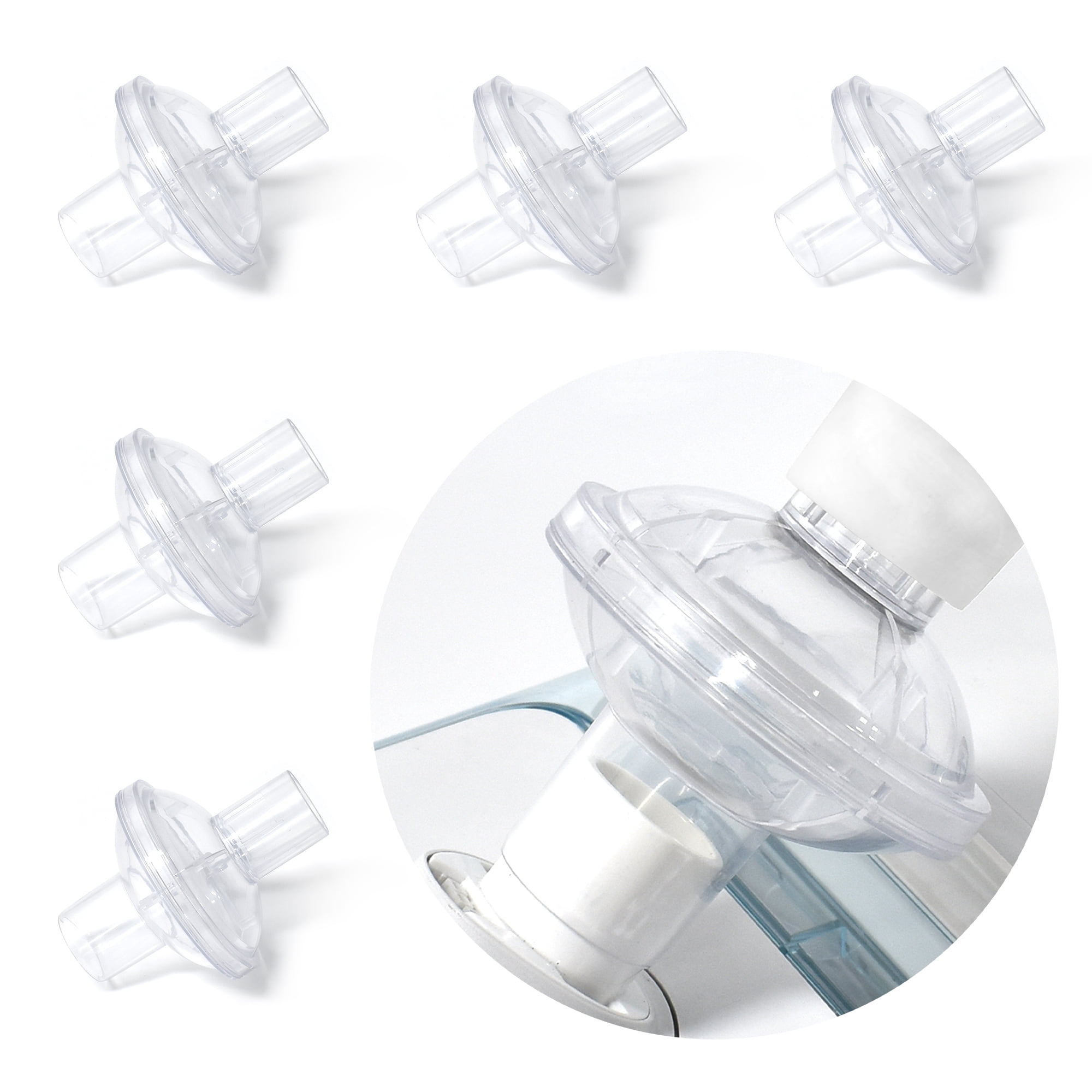 6 Packs Fit InLine CPAP Bacterial Filter for Philips & for Resmed 22MM