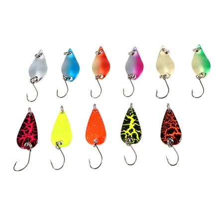 Lixada 11Pcs Mixed Colors Fishing Metal Lures Spoon Lures Set Artificial Trout Lure Hard Baits Fishing (Best Artificial Bait For Trout)