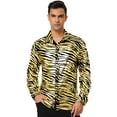 thumbnail image 2 of INSPIRE CHIC Big & Tall Men's Leopard Print Button Down Long Sleeve Shirt, 2 of 6