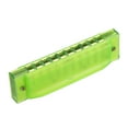 thumbnail image 5 of Uxcell Green Clearly Colorful Translucent Harmonica 10 Holes ABS Harp Mouth with Box, 5 of 6