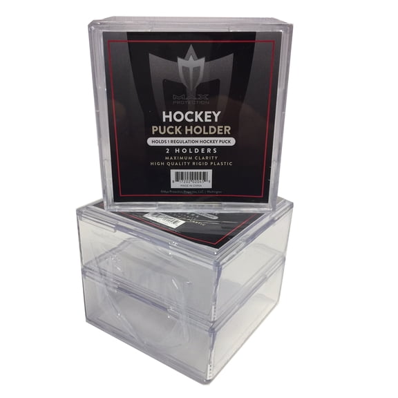 2-Pack Max Pro Hockey Puck Square Cube Display Holder Protector