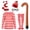 Women, variant on Alaiyaky Red and White Striped Costume Suit, Halloween Costumes Striped Shirt with Hat Glasses, Men Women Halloween Costumes World Book Day Outfit