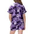 thumbnail image 5 of Xyant Toddler Girls Halloween Pajamas Pumpkin Ghost Pjs Set Kids 2 Piece Short Sleeve Button Down Lounge Sleepwear 4-5T, 5 of 5