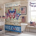 thumbnail image 5 of American Flag Butterfly Shower Curtain, 72" x 84", Independence Day Vintage Wood Grain Waterproof Bathroom Curtain Washable Shower Curtain Set with 12 Hooks, 5 of 9