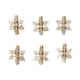 thumbnail image 1 of 6 etiquetas de madera para colgar en el árbol de Navidad con clips para repisas de chimenea. Copo de nieve plateado, 1 of 9