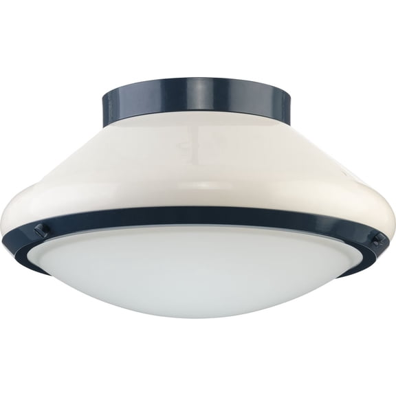 Avec 12 in. 1-Light Pelagic Blue Coastal Flush Mount