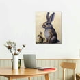 thumbnail image 2 of Nawypu  Minimal Woodland Rabbit with Perched Birds Painting, Design Fine Canvas Wall Art, 2 of 4