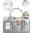 thumbnail image 1 of Putska Baby Diaper Caddy Organizer - Gift Registry For Baby Shower, Nursery Organizer, Neutral Baby Changing Table Organizer With Bibs And Pacifier Clips (A Diaper Caddy set), 1 of 8