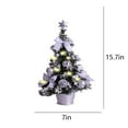 thumbnail image 3 of Bdday Fall Decor Premium Snow Flocked Hinged Artificial Mini Christmas Tree Fake Spruce Full Tree for Home Office Party Decoration Christmas Decorations Outdoor, 3 of 6
